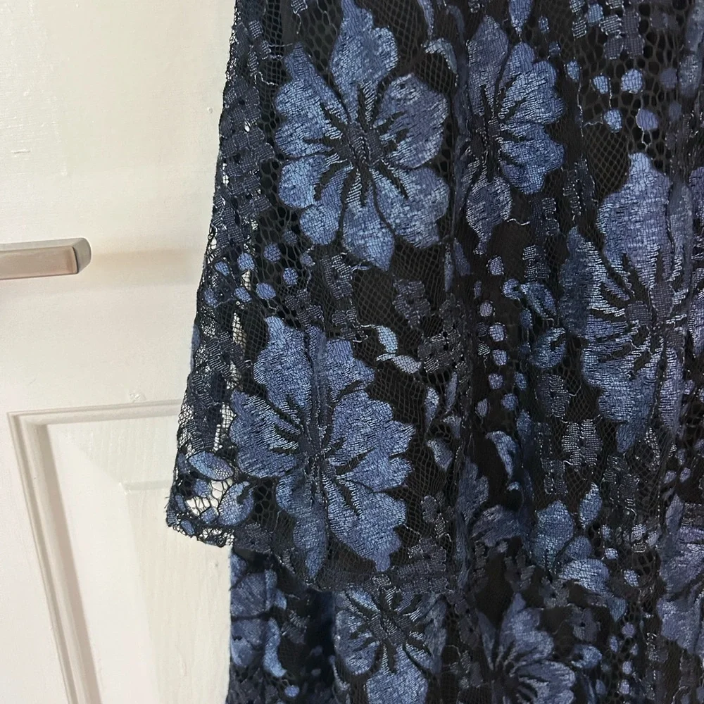 Lulus Molinetto Navy Blue Lace Ruffled Tiered Sleeveless Maxi Dress - Picture 6 of 6